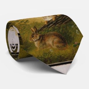 Lapins sur une cravate de journal