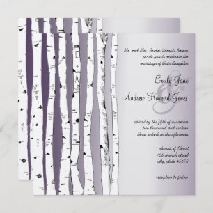 Lapis Purple Birch Tree Invitations de mariage