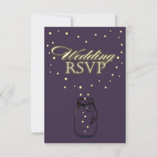 Lapis Violet Mason Jar Firefly Mariage RSVP Cartes