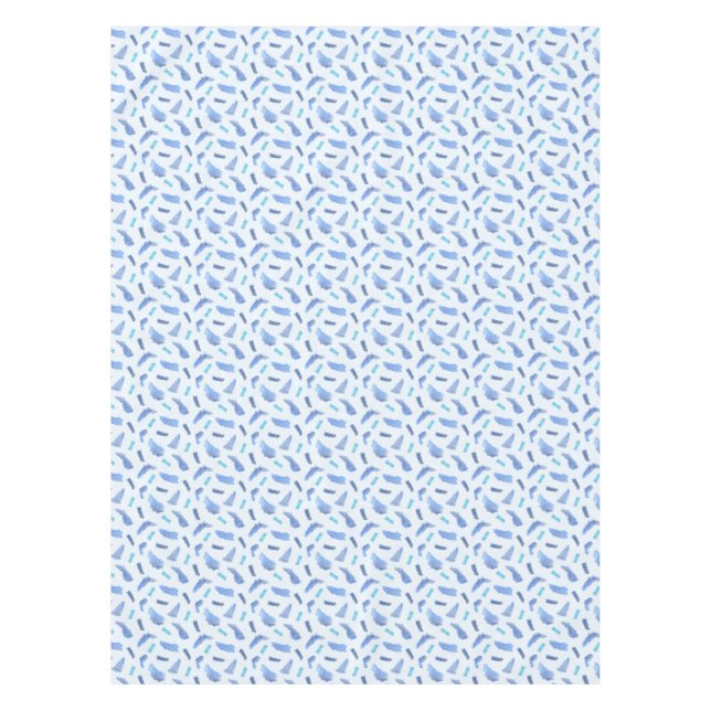 L'aquarelle bleue repère la nappe 52" x 70" (Devant)