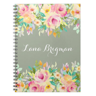 L'aquarelle personnalisée fleurit le carnet de