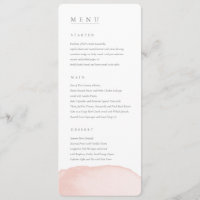 L'aquarelle rougissent menu de mariage