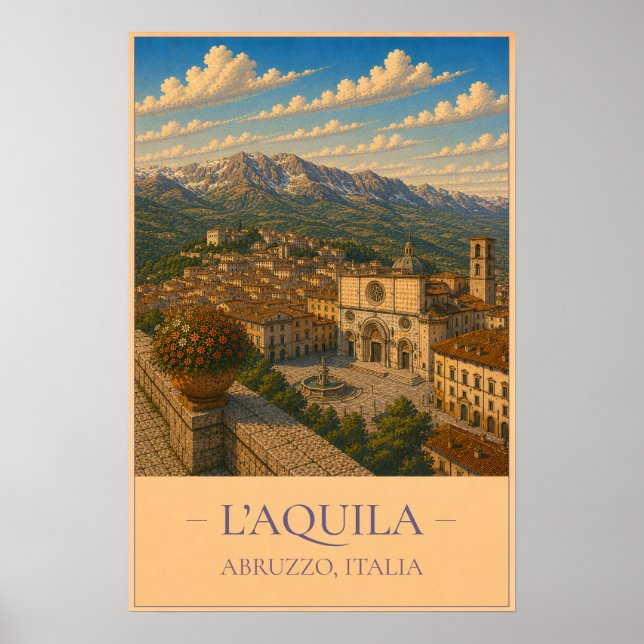 L'Aquila, Italy – Vintage Travel Poster (Devant)