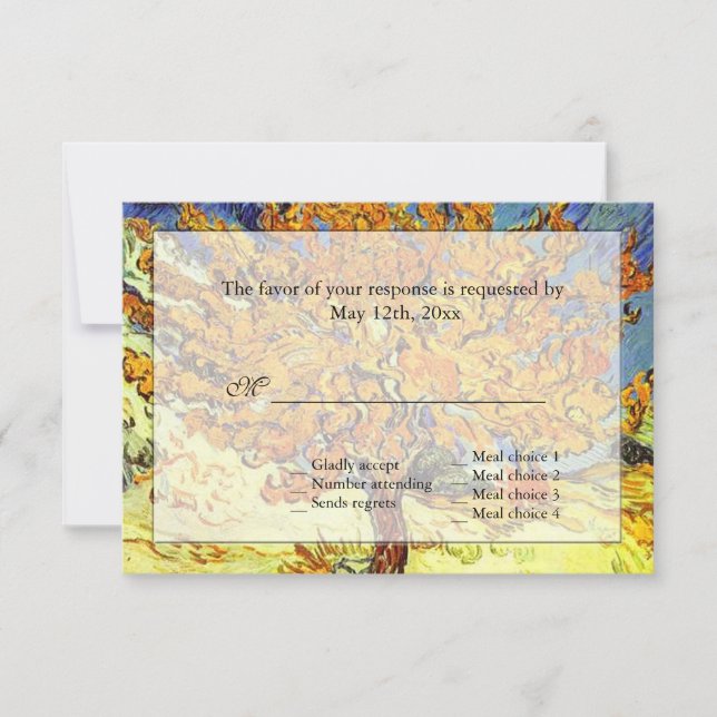 L'arbre de mûrier été, automne RSVP mariage (Devant)