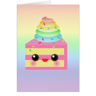 L'arc-en-ciel de rose de gâteau de Kawaii arrose