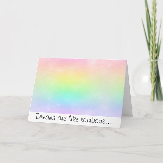 L'arc-en-ciel en pastel rêve la carte de voeux (Devant)