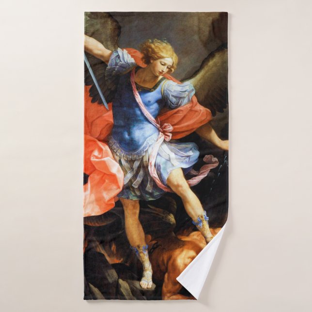 L'Archange Michel foule Satan, Guido Reni (Serviette de bain)