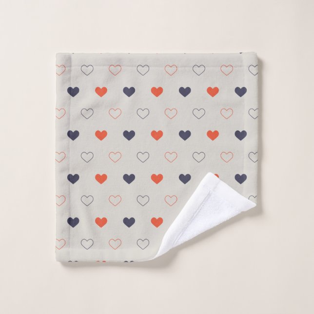 Large - Lovely hearts / orange cream dark (Gant de toilette)