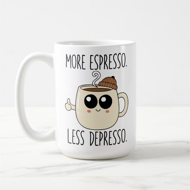 Large Mug - More Espresso. Less Depresso. (Gauche)