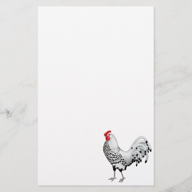 L'argent a orné la papeterie de paillettes de coq (Devant)