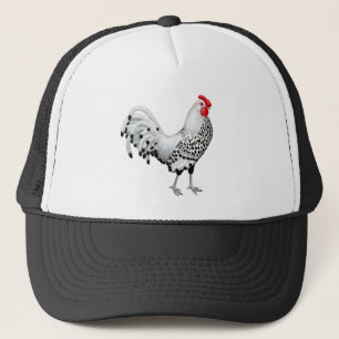 L'argent a orné le casquette de paillettes de coq