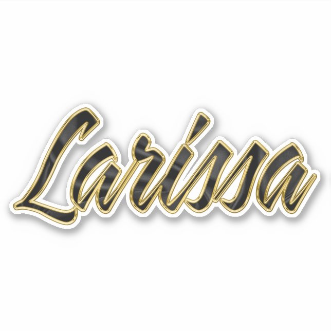 Larissa noir or lettrage Autocollant Sticker (Devant)