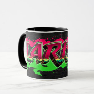 Larissa Prénom Graffiti red Tasse verte