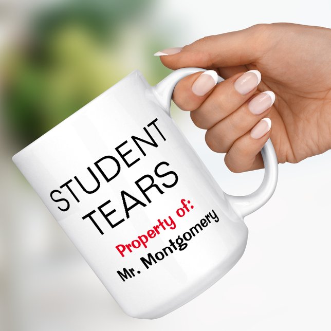 Larmes d'étudiant avec nom cadeau drôle de mug pou (Créateur téléchargé)