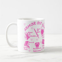 L'Armure de Dieu Mug blanche et rose