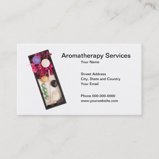 L'aromathérapie entretient le carte de visite (Devant)