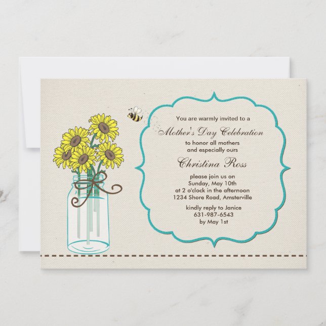 L'arrangement de Mason Jar Invitation à la fête de (Devant)