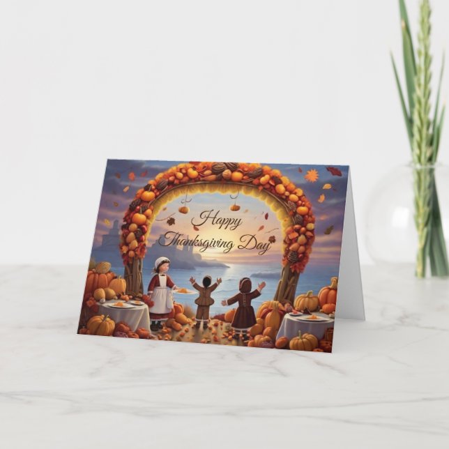 L'arrivée de la carte de vacances Thanksgiving (Devant)