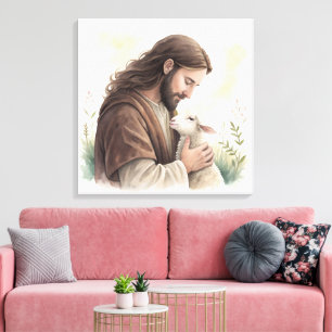 L'art de la toile de Jésus et de l'agneau