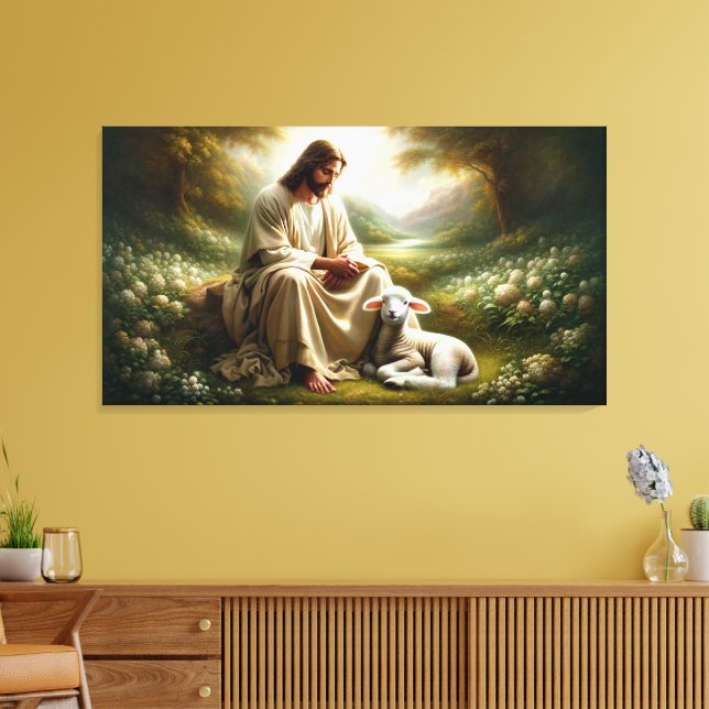 L'art de la toile de Jésus et de l'agneau (Insitu(Salon))
