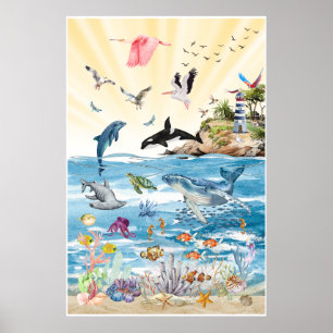 L'art de la vie sauvage des océans Poster