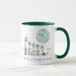 L'art de la vie sur la tasse de la terre