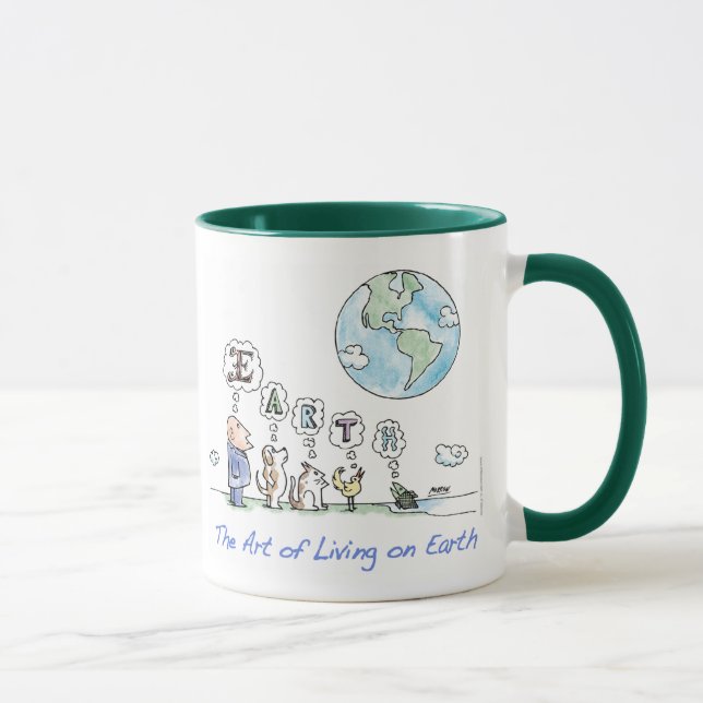 L'art de la vie sur la tasse de la terre (Droite)