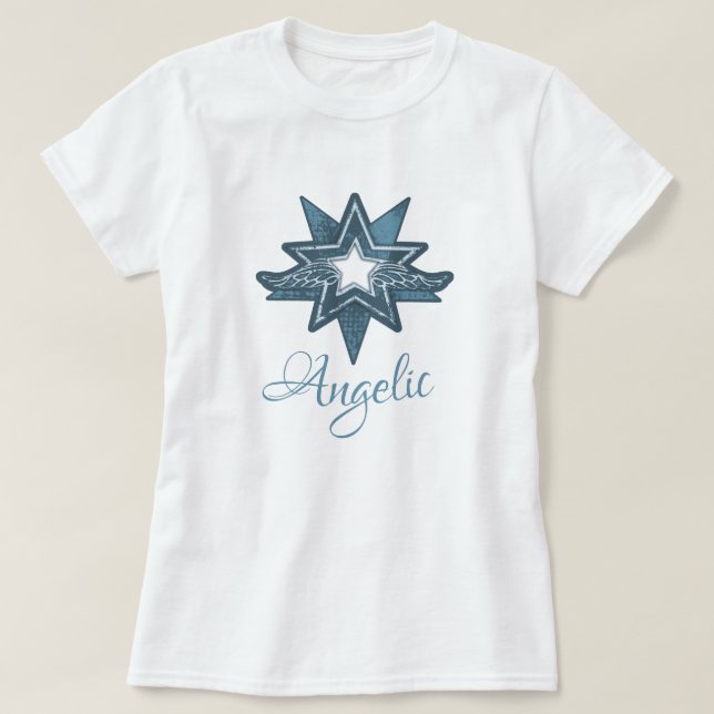 L'art de l'aile d'étoile angélique en t-shirt grap (Design devant)