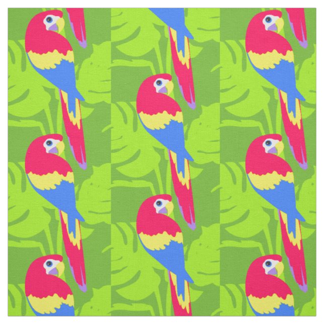 L'art d'oiseau graphique de perroquet nommé tissu  (Échantillon)