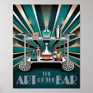 L'Art du Bar Chariot de Cocktails Art Déco