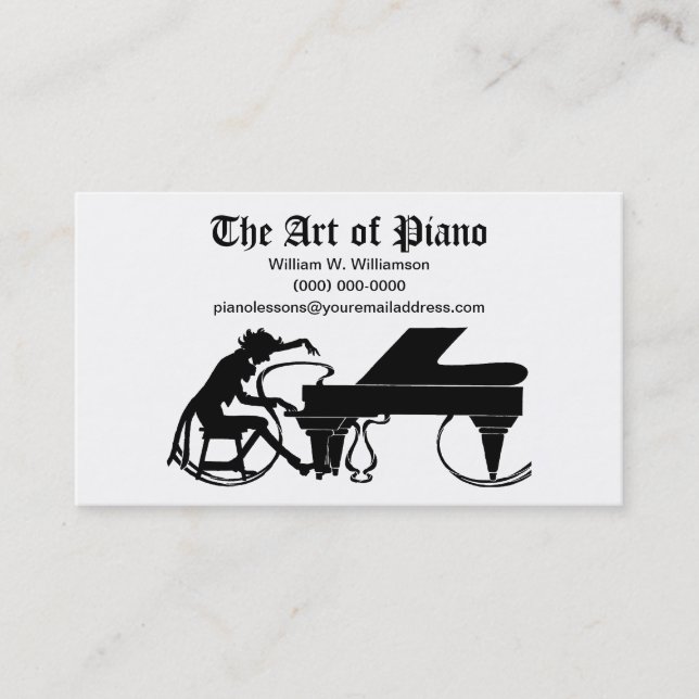 L'ART du piano - cartes de visite de piano (Devant)
