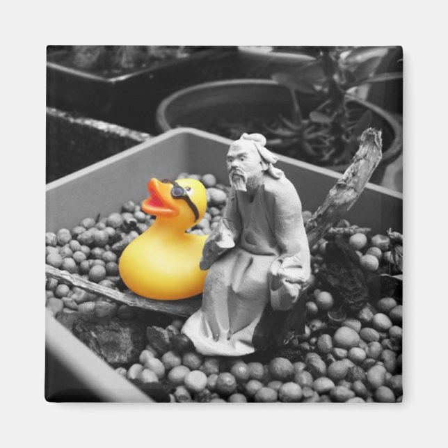 'L'art du zen' Aimant en caoutchouc de canard (Devant)