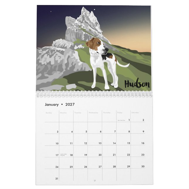 L'art d'un calendrier en ligne 2021 (Jan 2027)