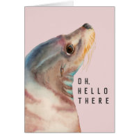 L'art mignon | d'aquarelle d'otarie oh bonjour