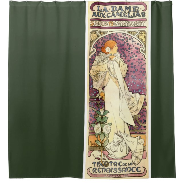 L'art Nouveau Mucha Bernhardt fleurit le rideau en (Devant)