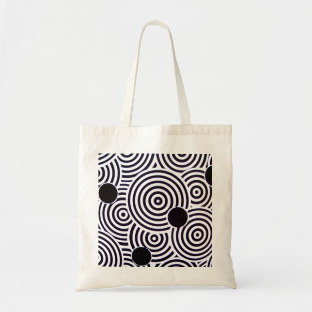 L'art op noir et blanc entoure le sac de budget (Devant)
