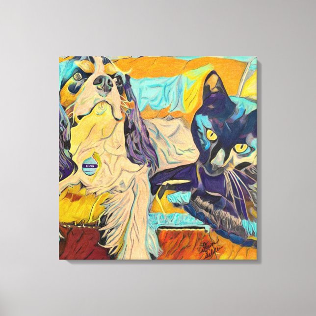 L'art personnalisé de chien et de chat sur toile (Recto)