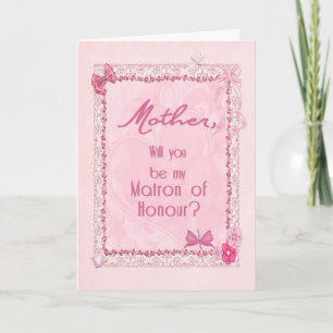 L'artisanat Matron d'honneur invitation pour Mère