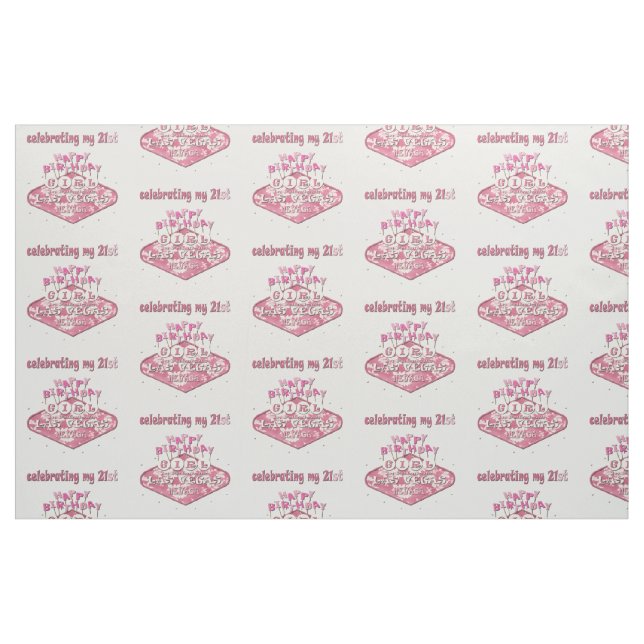 Las Vegas 21e anniversaire fille tissu (Fat Quarter)