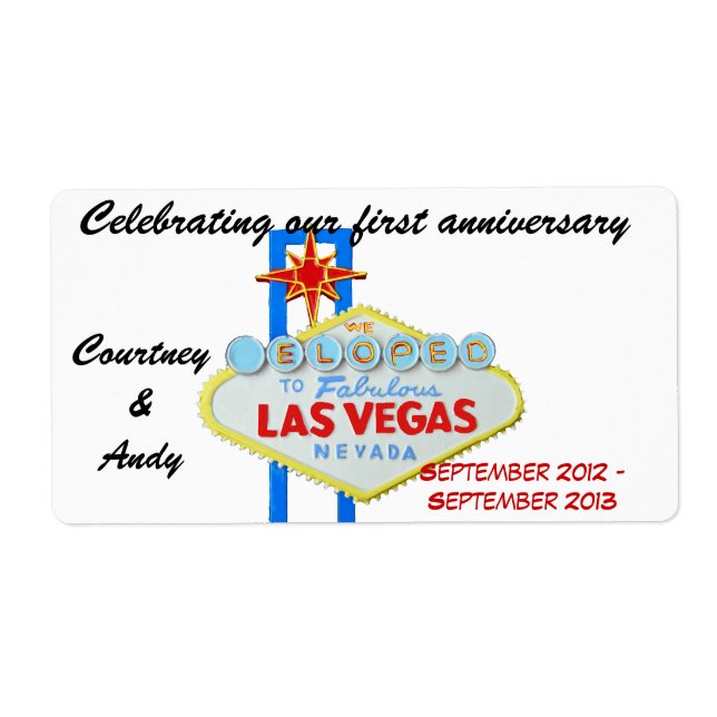 Las Vegas Anniversaire Vins Étiquettes (Devant)