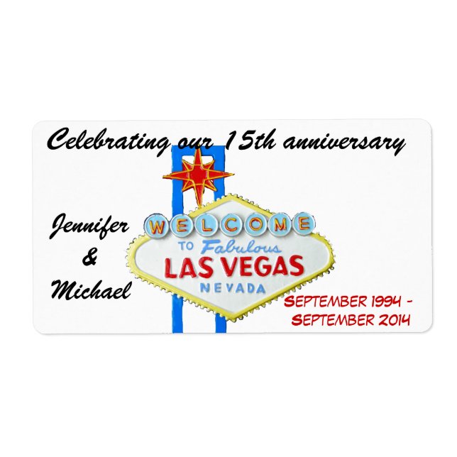 Las Vegas Anniversaire Vins Étiquettes (Devant)