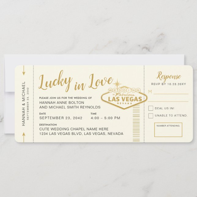 Las Vegas Billet Carte d'embarquement Mariage de D (Devant)