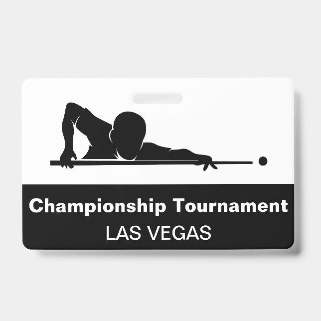Las Vegas Billiards Budget Event Badge Male Female (Front)