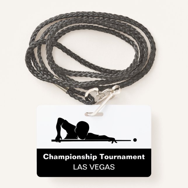 Las Vegas Billiards Budget Event Badges (Devant avec lanière)