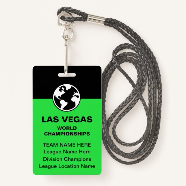 Las Vegas Billiards Championship Bulk Team Badges (Devant avec lanière)