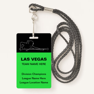 Las Vegas Billiards Theme Bulk Team Name Badges