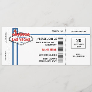 Las Vegas Boarding Pass Invitations