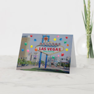 Las Vegas Bonne carte d'anniversaire avec ballons