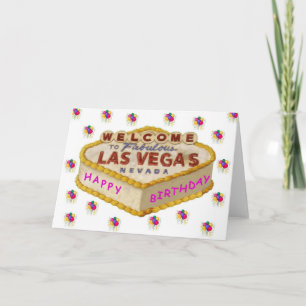 Las Vegas Bonne carte de gâteau d'anniversaire