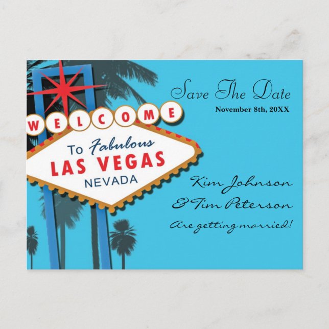 Las Vegas Casino Mariage Enregistrer La Date Carte (Devant)